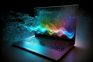 Bayreuth Innovativ - AdobeStock 564021238 - KarriereRegion Bayreuth - KarriereRegion Bayreuth Laptop with analytical data. Created with generative Ai technology.